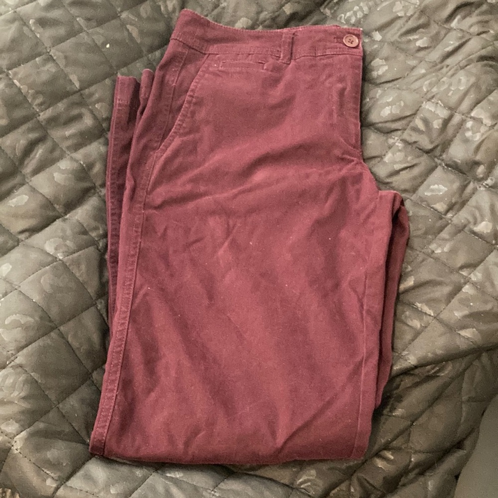 Burgundy Casual Pants